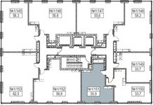 Планировка 1-комнатной квартиры, 35 м2