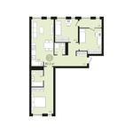 Планировка 3-комнатной квартиры, 80 м2