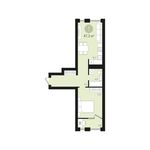 Планировка 1-комнатной квартиры, 47 м2