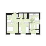 Планировка 2-комнатной квартиры, 65 м2
