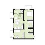 Планировка 2-комнатной квартиры, 68 м2