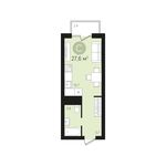 Планировка квартиры студии, 27 м2