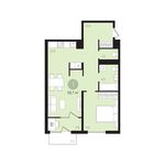 Планировка 1-комнатной квартиры, 58 м2