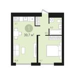 Планировка 1-комнатной квартиры, 39 м2
