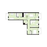 Планировка 3-комнатной квартиры, 83 м2