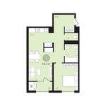 Планировка 1-комнатной квартиры, 56 м2