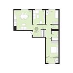 Планировка 3-комнатной квартиры, 85 м2