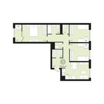 Планировка 3-комнатной квартиры, 79 м2