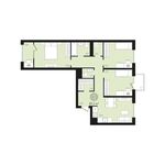 Планировка 3-комнатной квартиры, 81 м2