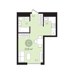 Планировка квартиры студии, 23 м2