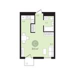 Планировка квартиры студии, 31 м2