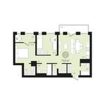Планировка 2-комнатной квартиры, 71 м2