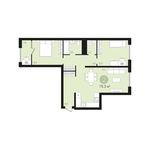 Планировка 2-комнатной квартиры, 75 м2