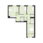 Планировка 3-комнатной квартиры, 86 м2