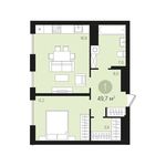 Планировка 1-комнатной квартиры, 49 м2