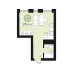 Планировка квартиры студии, 24 м2