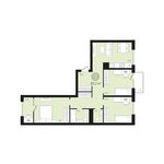 Планировка 3-комнатной квартиры, 80 м2