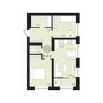 Планировка 2-комнатной квартиры, 61 м2