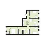 Планировка 3-комнатной квартиры, 77 м2
