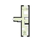 Планировка 1-комнатной квартиры, 46 м2