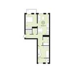 Планировка 2-комнатной квартиры, 64 м2