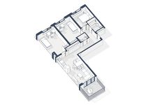 Планировка 3-комнатной квартиры, 87 м2