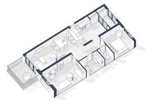 Планировка 2-комнатной квартиры, 85 м2