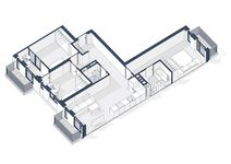 Планировка 3-комнатной квартиры, 88 м2