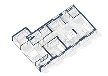 Планировка 2-комнатной квартиры, 86 м2