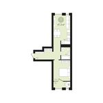 Планировка 1-комнатной квартиры, 47 м2