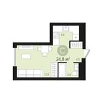 Планировка квартиры студии, 24 м2