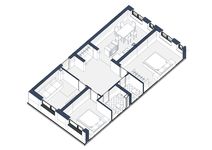 Планировка 3-комнатной квартиры, 76 м2
