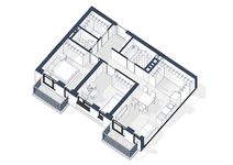Планировка 2-комнатной квартиры, 66 м2