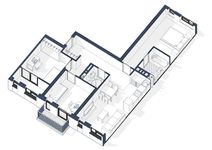 Планировка 3-комнатной квартиры, 82 м2