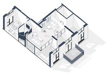 Планировка 2-комнатной квартиры, 115 м2
