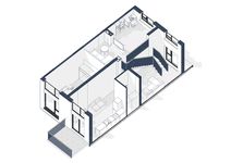 Планировка 2-комнатной квартиры, 107 м2