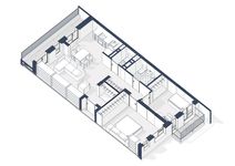 Планировка 2-комнатной квартиры, 84 м2