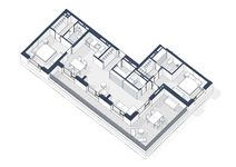 Планировка 2-комнатной квартиры, 119 м2