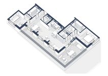 Планировка 2-комнатной квартиры, 111 м2