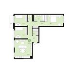 Планировка 3-комнатной квартиры, 93 м2