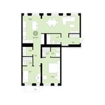 Планировка 2-комнатной квартиры, 92 м2