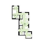 Планировка 2-комнатной квартиры, 82 м2