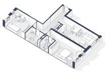 Планировка 2-комнатной квартиры, 70 м2