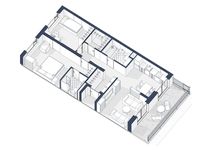 Планировка 2-комнатной квартиры, 88 м2