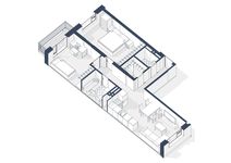 Планировка 2-комнатной квартиры, 70 м2