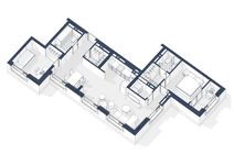 Планировка 2-комнатной квартиры, 82 м2