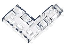 Планировка 2-комнатной квартиры, 91 м2