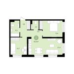 Планировка 2-комнатной квартиры, 62 м2