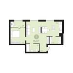 Планировка 1-комнатной квартиры, 61 м2