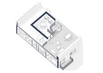 Планировка 2-комнатной квартиры, 160 м2